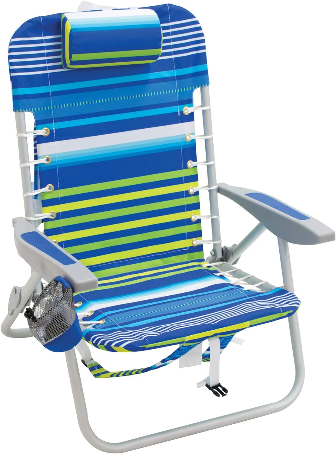 RIO Gear Beach Lace-Up Suspension Folding Beach Chair, Navy , 44.7" x 25.5" x 26.5"