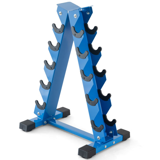 ACENFC Barbell A-Frame Dumbbell Weight Rack, Dumbbell Rack Stand Only, Weight Rack for Dumbbells 5 Tier with 500 LB Weight Capacity, Home Gym Storage Solution (Blue)