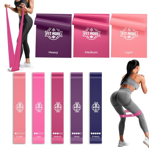Resistance Bands Set with Online Workouts Included - Loop & Flat Bands | Ideal for Home Fitness, Pilates, Yoga, Rehab, Tone & Sculpt