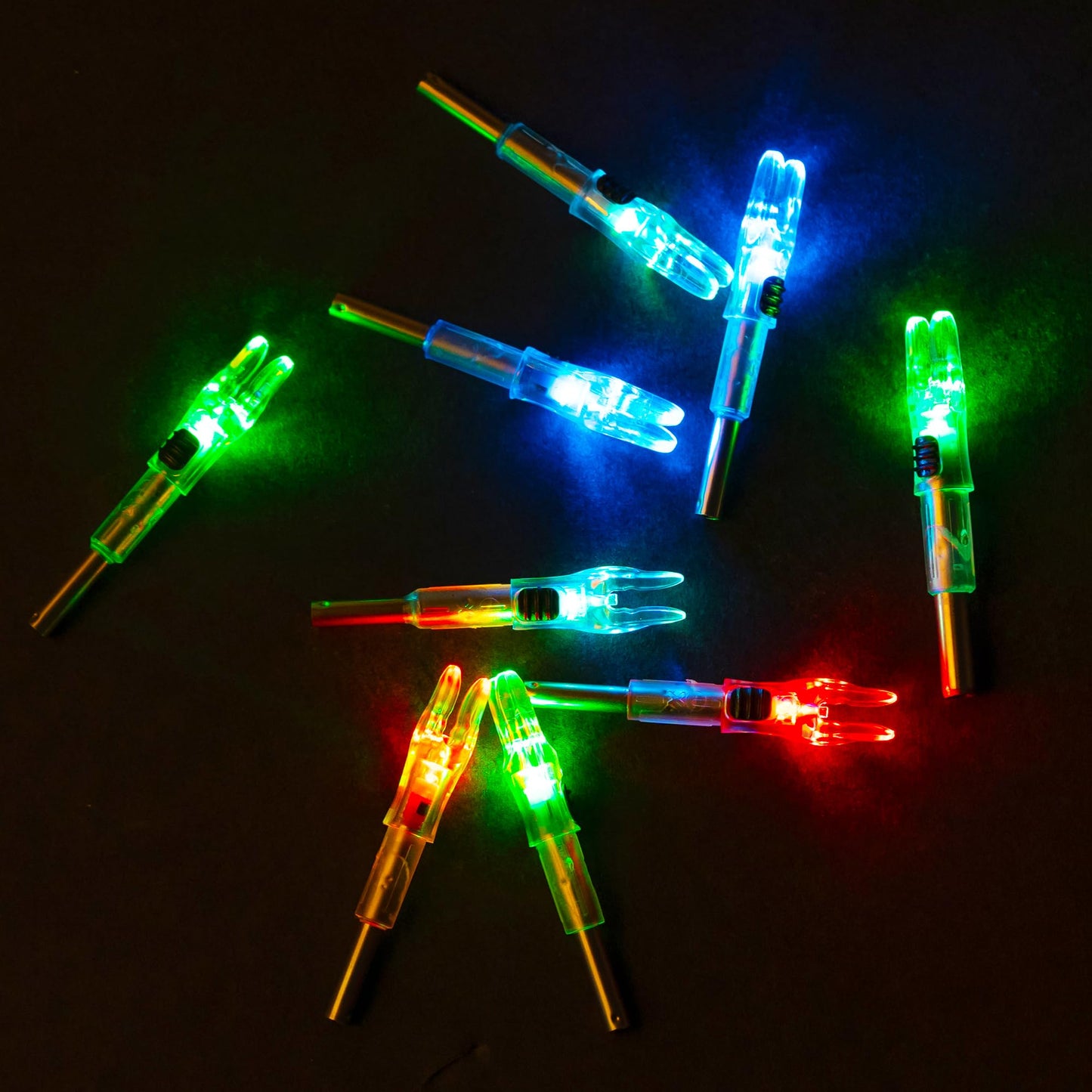 KEAUP 12 Pack X Lighted Nocks Universal Fit for Arrows with ID .204/.233/.244/.246 Light Up Nocks with ON/Off Switch for Archery Hunting