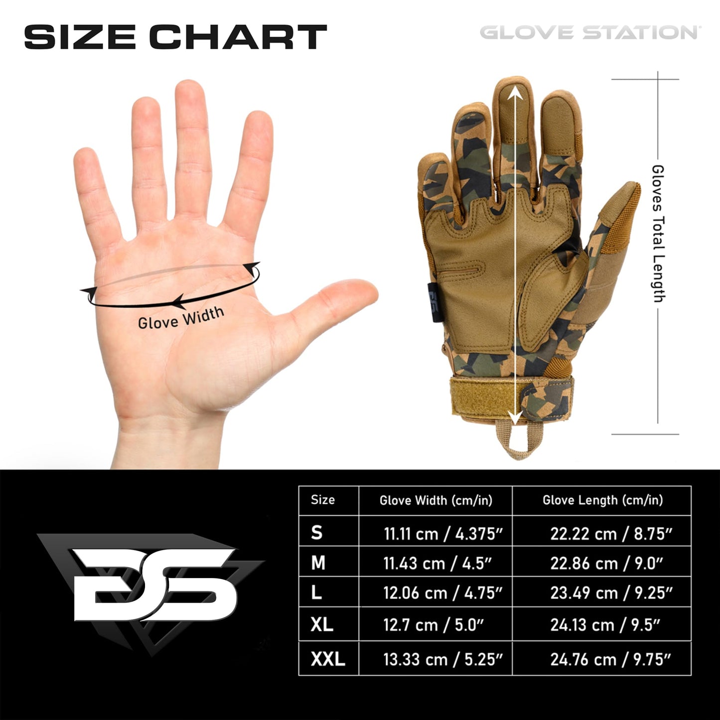 Glove Station Gloves for Men – Touchscreen Utility Gear with Hard Knuckle Protection Used in Motorcycle, Airsoft, & Outdoor Work Camouflage - Hard Knuckle Large