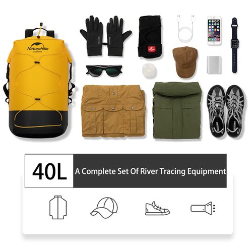 Naturehike Waterproof Backpack For Men, Hiking Backpack Waterproof Outdoor Day Pack, Lightweight Camping Travel 20L/30L/40L (Khaki, 40)