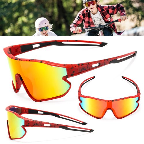 MARIDA Youth Sports Sunglasses for Boys Girls, UV400 Protection Football Shades Outdoors Indoors