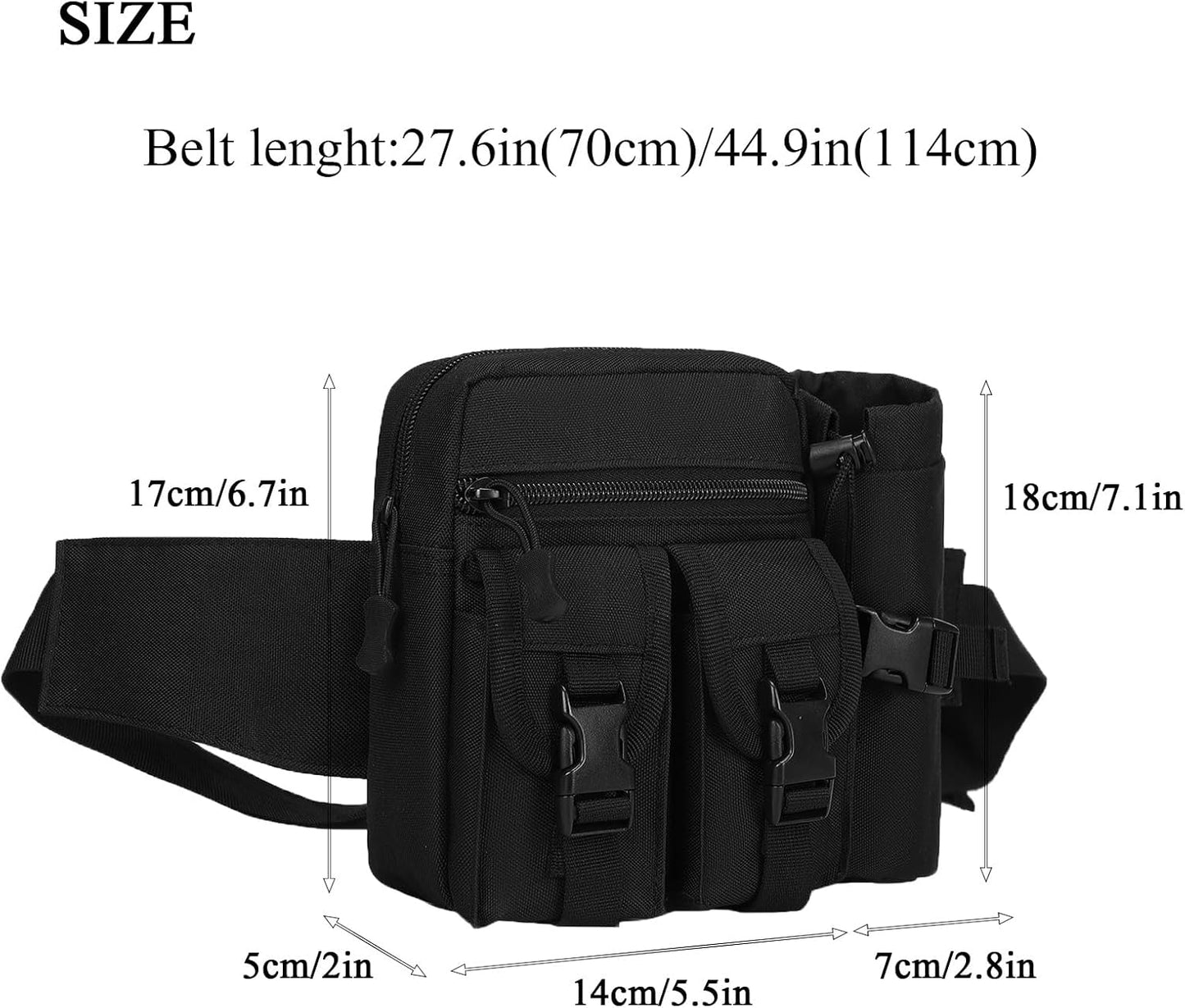 Tactical Fanny Pack with Water Bottle Holder - ArcEnCiel Outdoor Waist Bag for Fishing