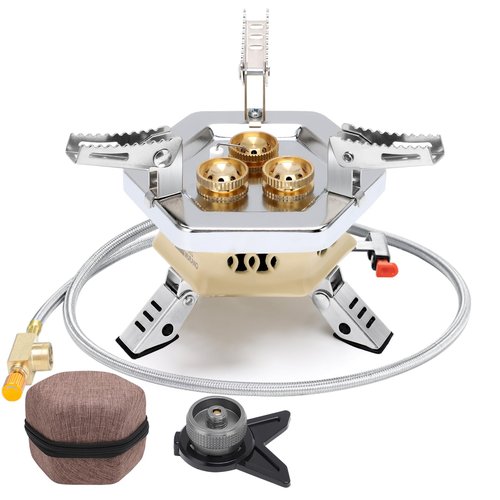 Portable Camping Gas Stove 11800W Wind Proof Foldable Camping Stove Backpacking Stove for Outdoor Hiking Picnic