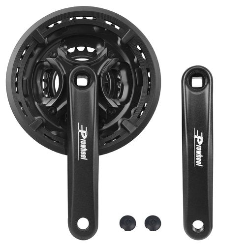 MEGHNA Bicycle Crankset 42-34-24 Teeth for 3 x 6/7 / 8 Speed Bike 170mm Crank for Mountain Bike Gears Square Taper