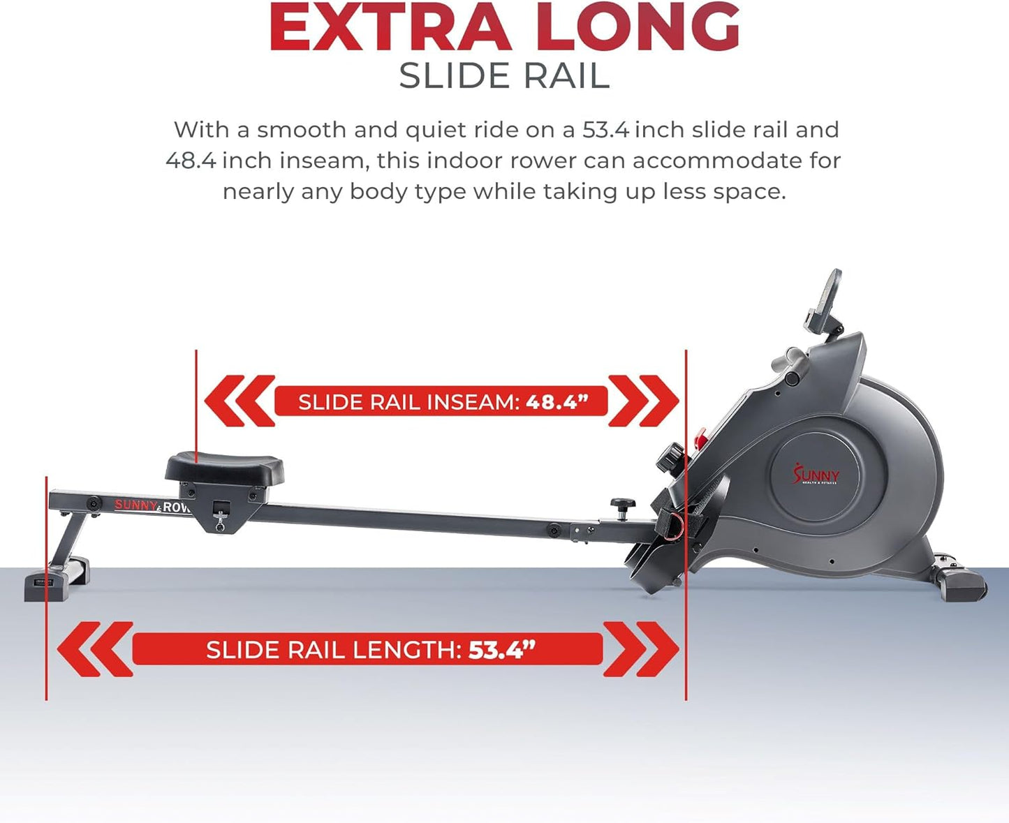 Sunny Health & Fitness Foldable Rowing Machine for Home - Full-Body Low-Impact Workout, Quiet Operation & Free SunnyFit App