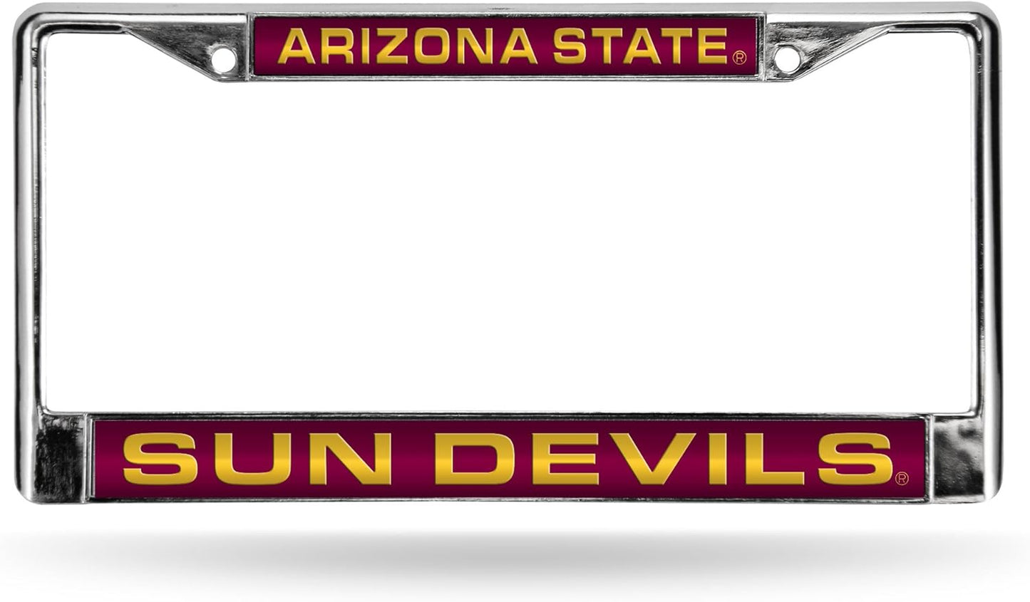 Rico Industries NCAA Unisex-Adult Laser Cut Inlaid Standard Chrome License Plate Frame