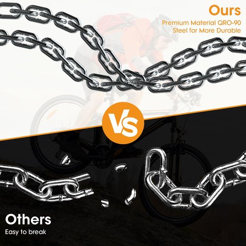 eMjollRay E-Scooter Lock,E-Scooter Chain Lock with 2 Keys,2.62 ft Heavy Duty Anti-Theft Bike Chain Lock,Security Chain Links Lock for E Scooters,Bikes,Motorcycle,Gates(6mm Thick)