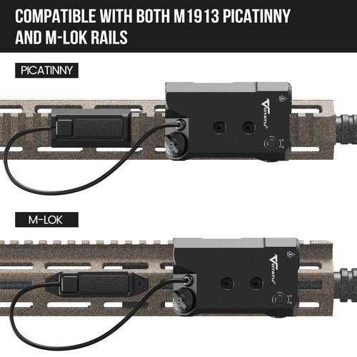VOTATU V845 Green Laser/Light Combo Compatible with M-LOK Picatinny Rail, 2000 Lumens LED Flashlight and Laser Sight with Pressure Switch for Rifle and Carbine