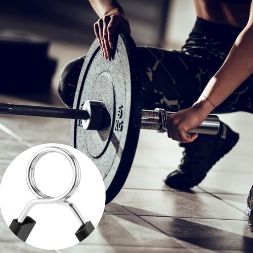 PEUTIER 4pcs Barbell Clamps, 1in & 2in Tight Spring Collar Bar Clips Versatile Dumbbell Barbell Handle Locking Clip Stainless Steel Weight Clips Gym Accessory for Strength Training