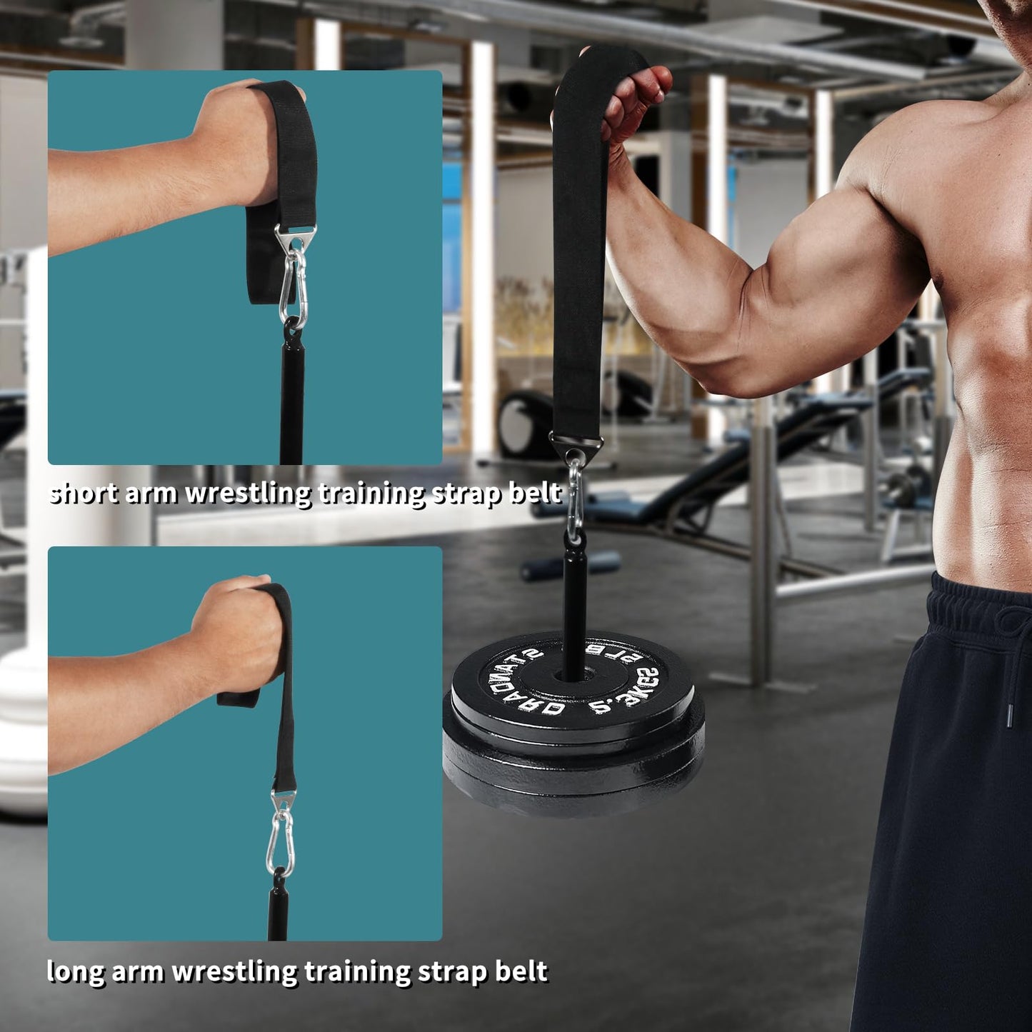 Arm Wrestling Training Strap Belt: Arm Hand Grip Finger Wrist Forearm Exerciser Strengthener Workout Equipment