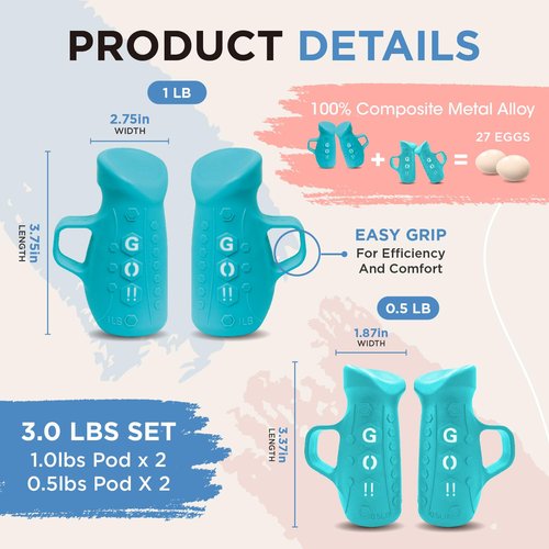 Running Weights for Jogging Walking, Fitness Yaga Hand Weights Dumbbells Set for Body Sculpting & Toning - Maximize Your Calorie Burn (Blue)