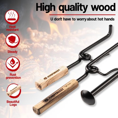 AVOFOREST Swivel Campfire Grill Grate Heavy Duty Camping Grill 360° Adjustable Over Fire Pit Grill for Outdoor Barbecue Camping Garden Dinner - 48" Rustproof Long Stakes