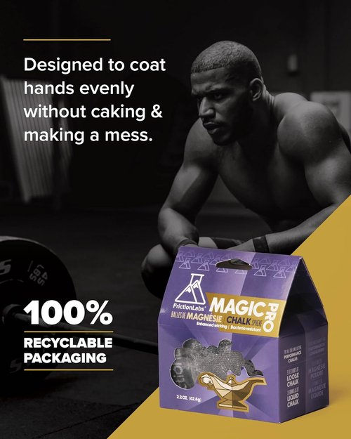 Friction Labs Gym Chalk – Magic Ball, PRO Ball (Chalk Bag Sock) or Discs | Non-Toxic Climbing Chalk for Bouldering, Gymnastics & More