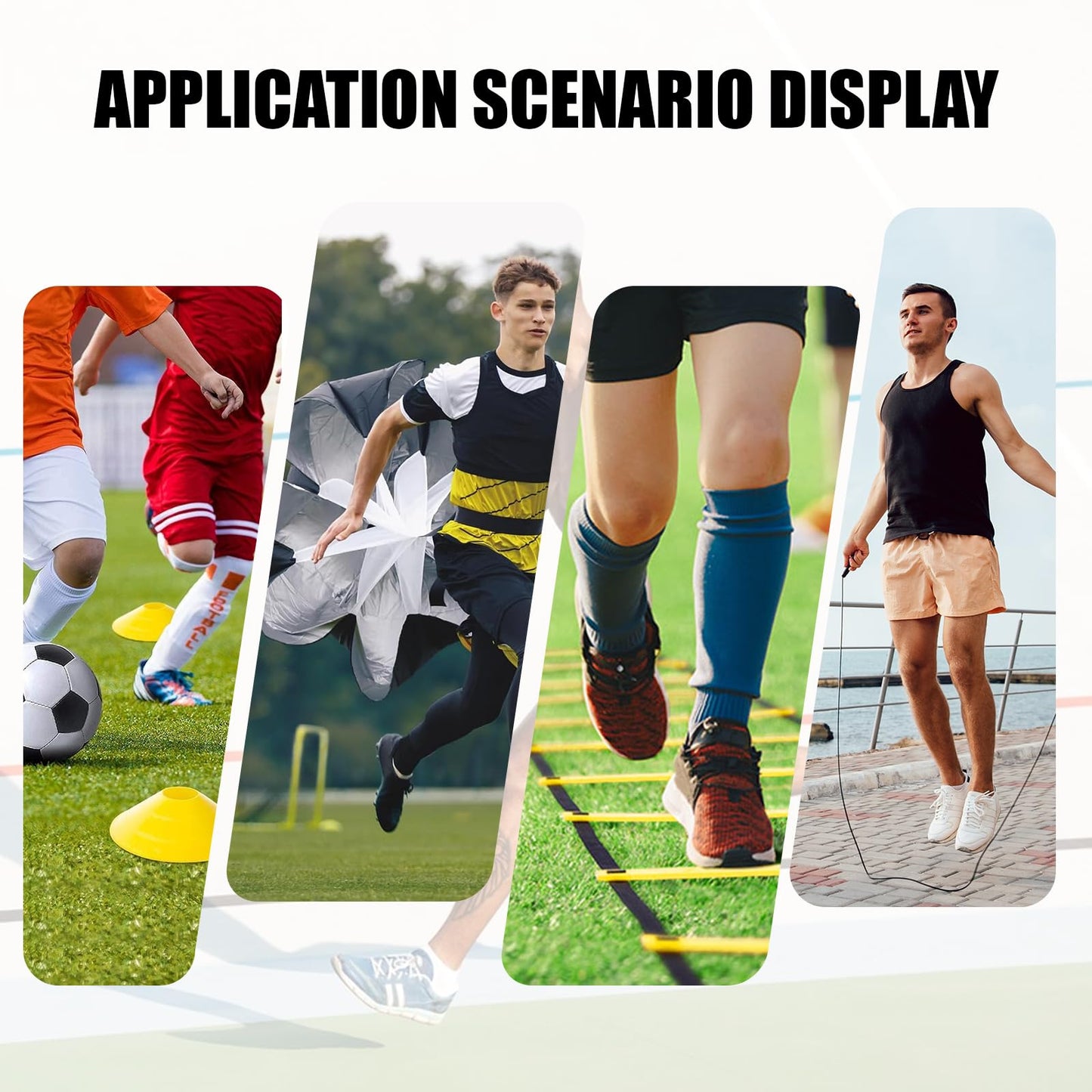 Agility Ladder,Speed Training Equipment Set,20ft Rungs Speed Ladder,Soccer Cones,Jump Rope, Running Resistance Umbrella,Basketball Equipment Football Fitness Training Equipment for Kids Youth Adults