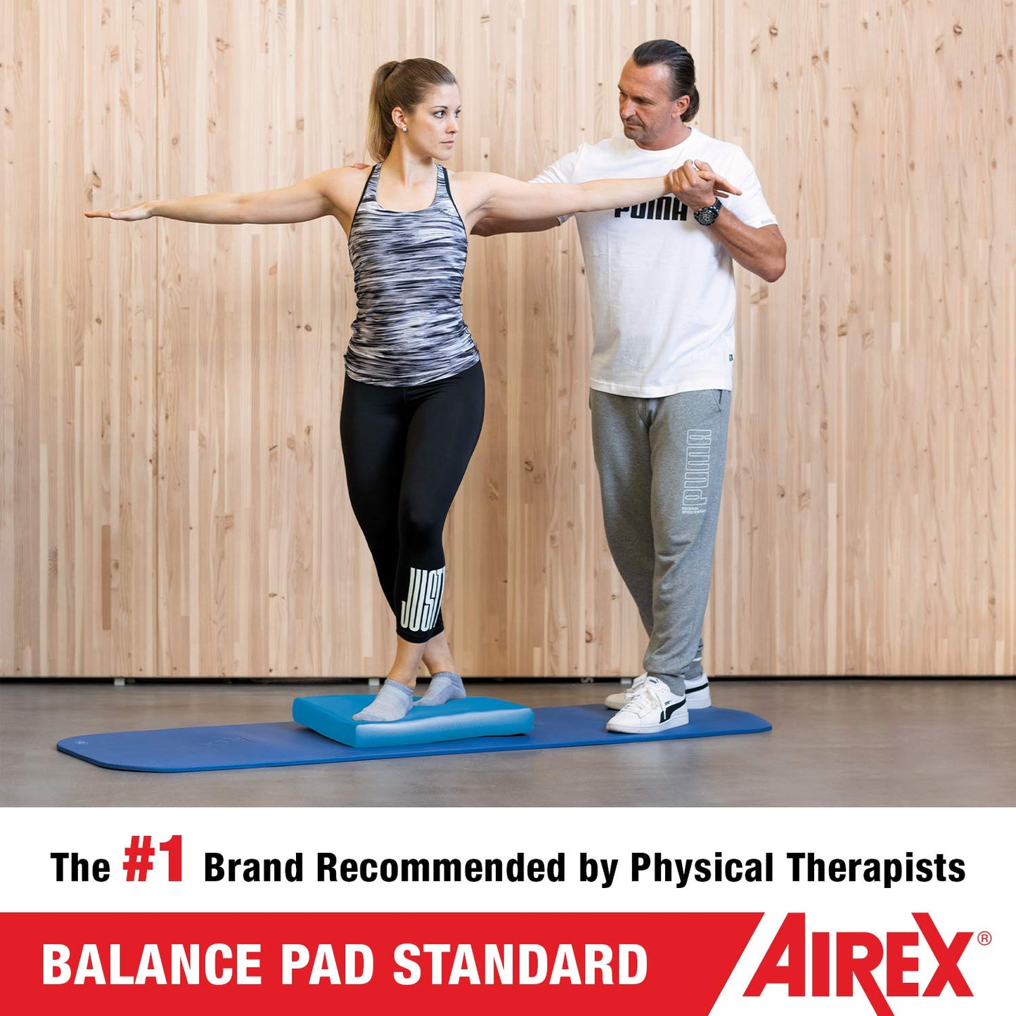 Airex Balance Pad Foam Board Stability Cushion Exercise Trainer for Balance, Stretching, Physical Therapy, Mobility, Rehabilitation and Core Strength Training 16 x 20 x 2.5, Blue