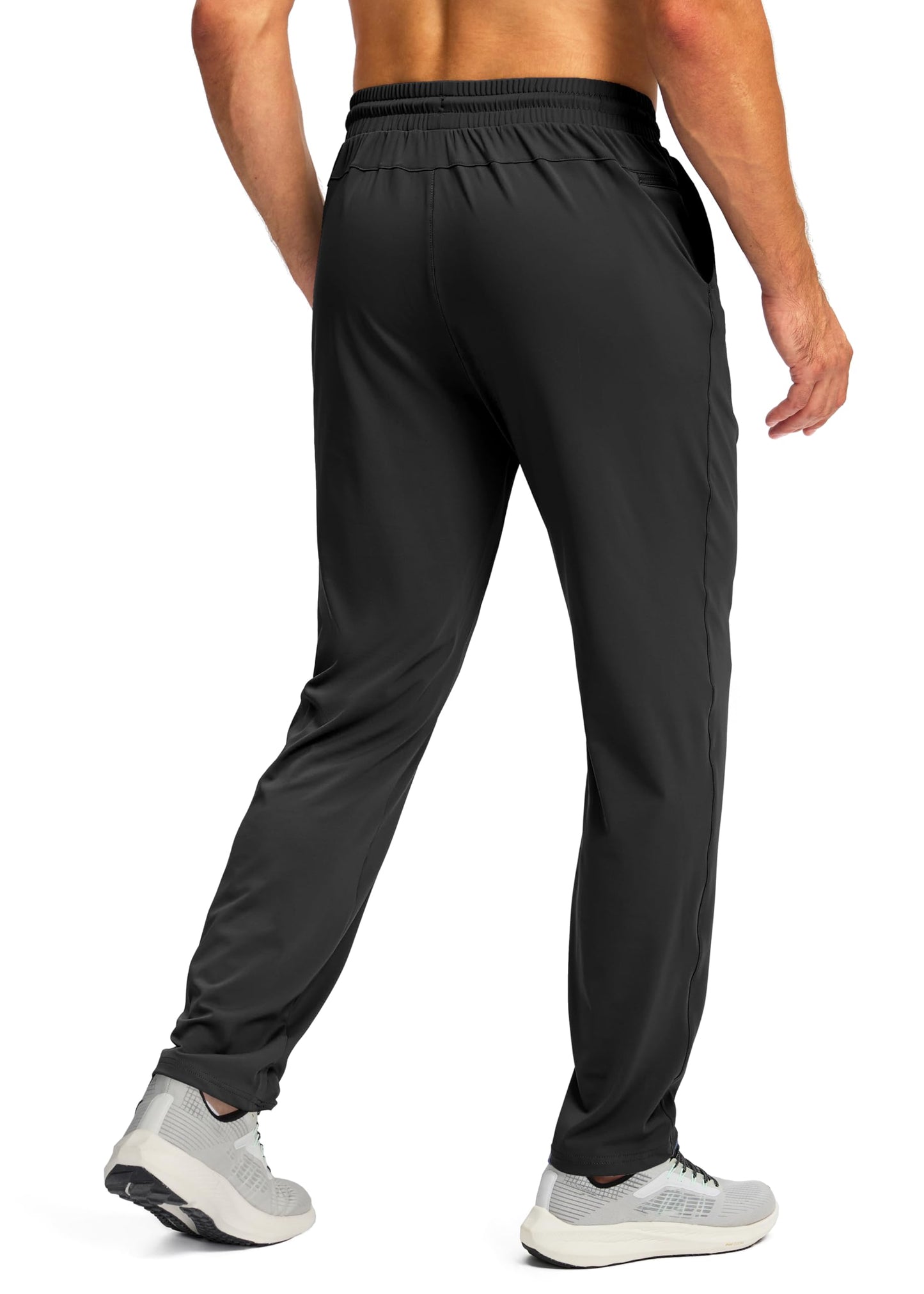 G Gradual Men's Sweatpants with Zipper Pocket Workout Athletic Track Pants Stretch Tapered Joggers for Gym Running Jogging(Black,XL)