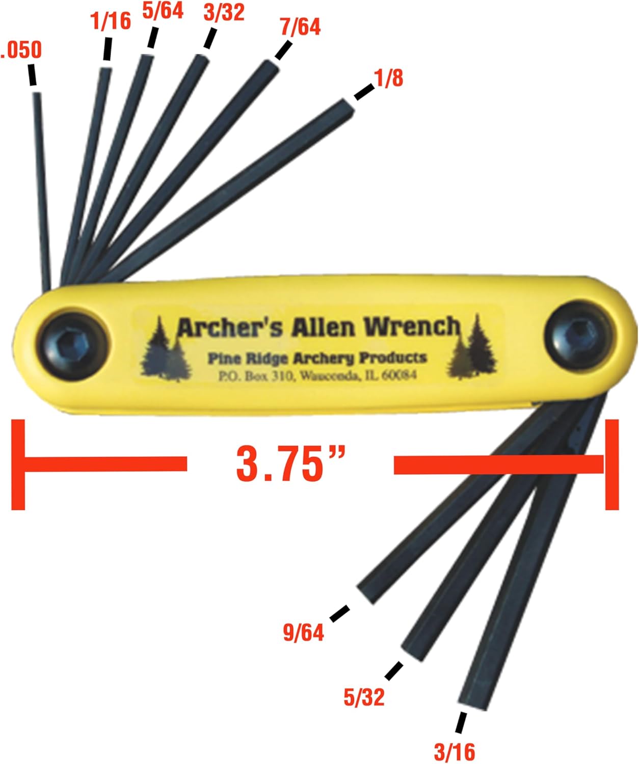 Pine Ridge Archery Archer’s Allen Wrench Set – Made in USA, Heavy-Duty Chrome Vanadium Tool Steel, One-Piece Slip-Resistant Design