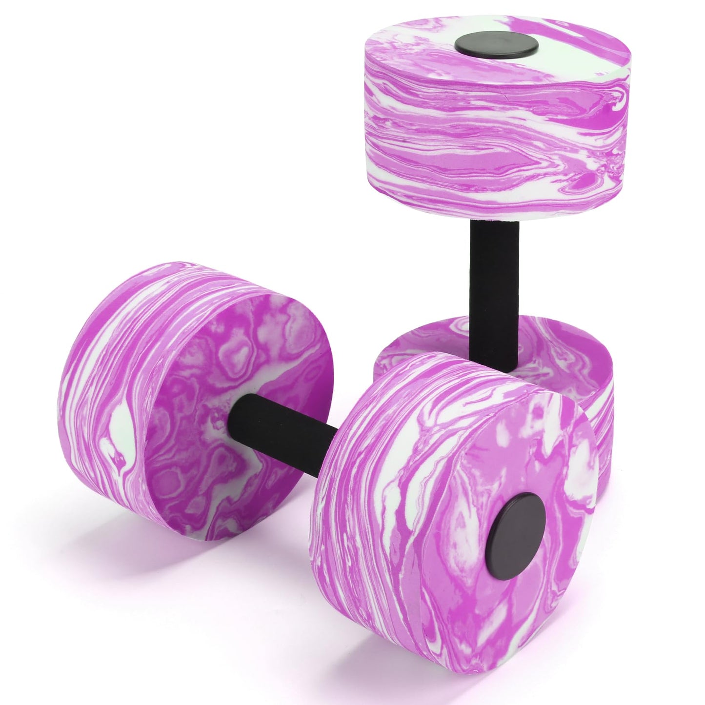 Jellydog Toy Aquatic Exercise Dumbbells, 2PCS Aqua Fitness Barbells, High-Density EVA-Foam Dumbbell Set, Pool Weights Dumbbells Set for Water Aerobics Weight Loss, Pool Fitness, Water Exercise, Pink