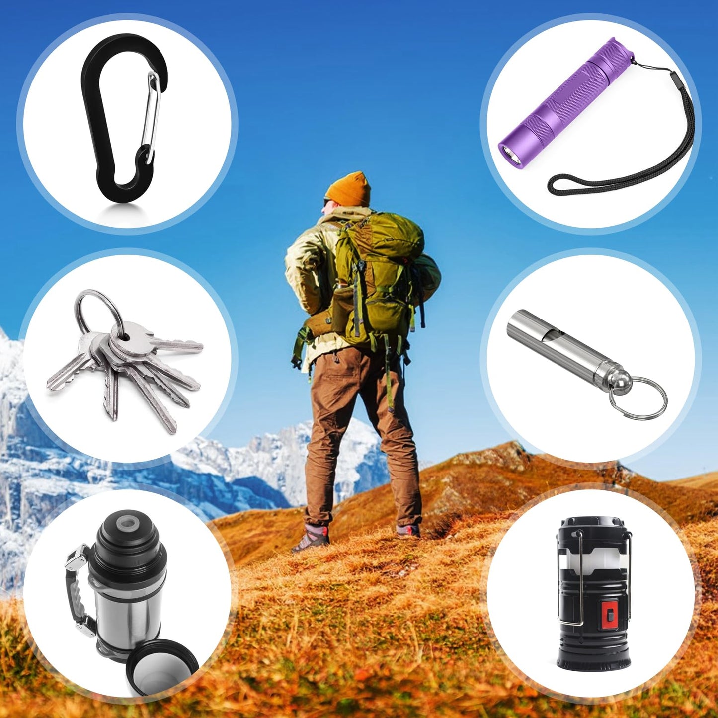 2.7'' Large Carabiner Clip,10 PCS Aluminum Lightweight and Durable Carabiner Clips for Keys, Fishing, Camping