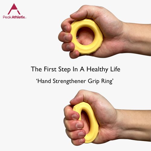 Peak Athletix Hand Strengthener Grip Ring Exercisers Squeezer Gripper for Muscle Strengthening Training Tool (Egg Yellow)