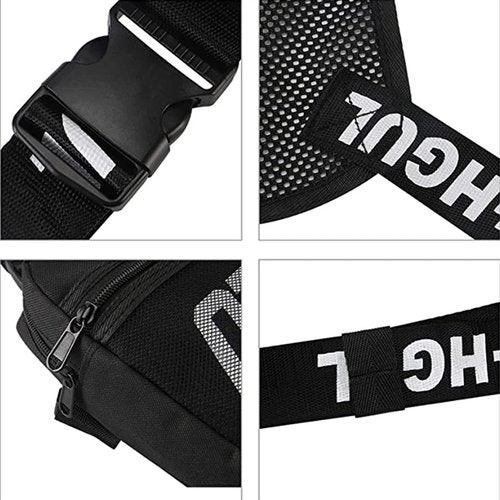 Maizoon Chest Pack for Men Featuring Versatile Running Vest Stylish and Functional Backpack Ideal for Hiking Outdoor Adventures Running & Hip-Hop Outfits Black