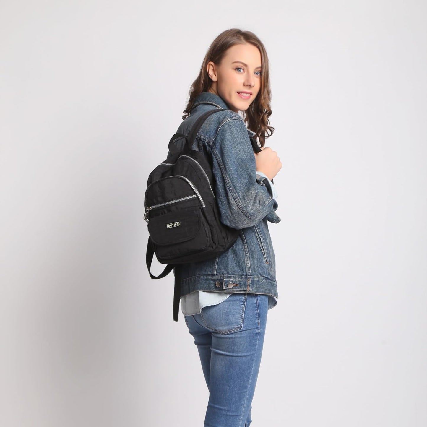 AOTIAN Mini Nylon Women Backpacks Casual Lightweight Small Daypack for Girls