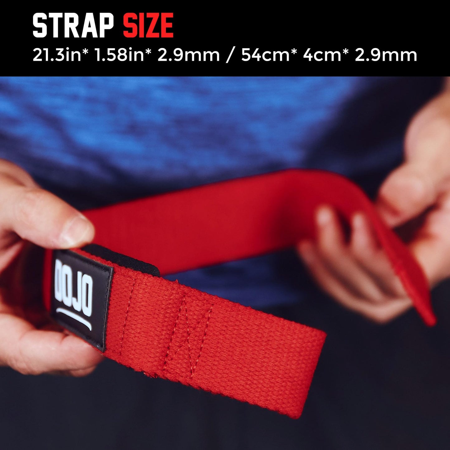 Dojo Weight Lifting Straps - Cotton Neoprene Padded Cushion Wrist Wraps Support for Deadlift Cross Training Powerlifting Bodybuilding - Workout Accessories - Weightlifting Gym Gloves for Men & Women