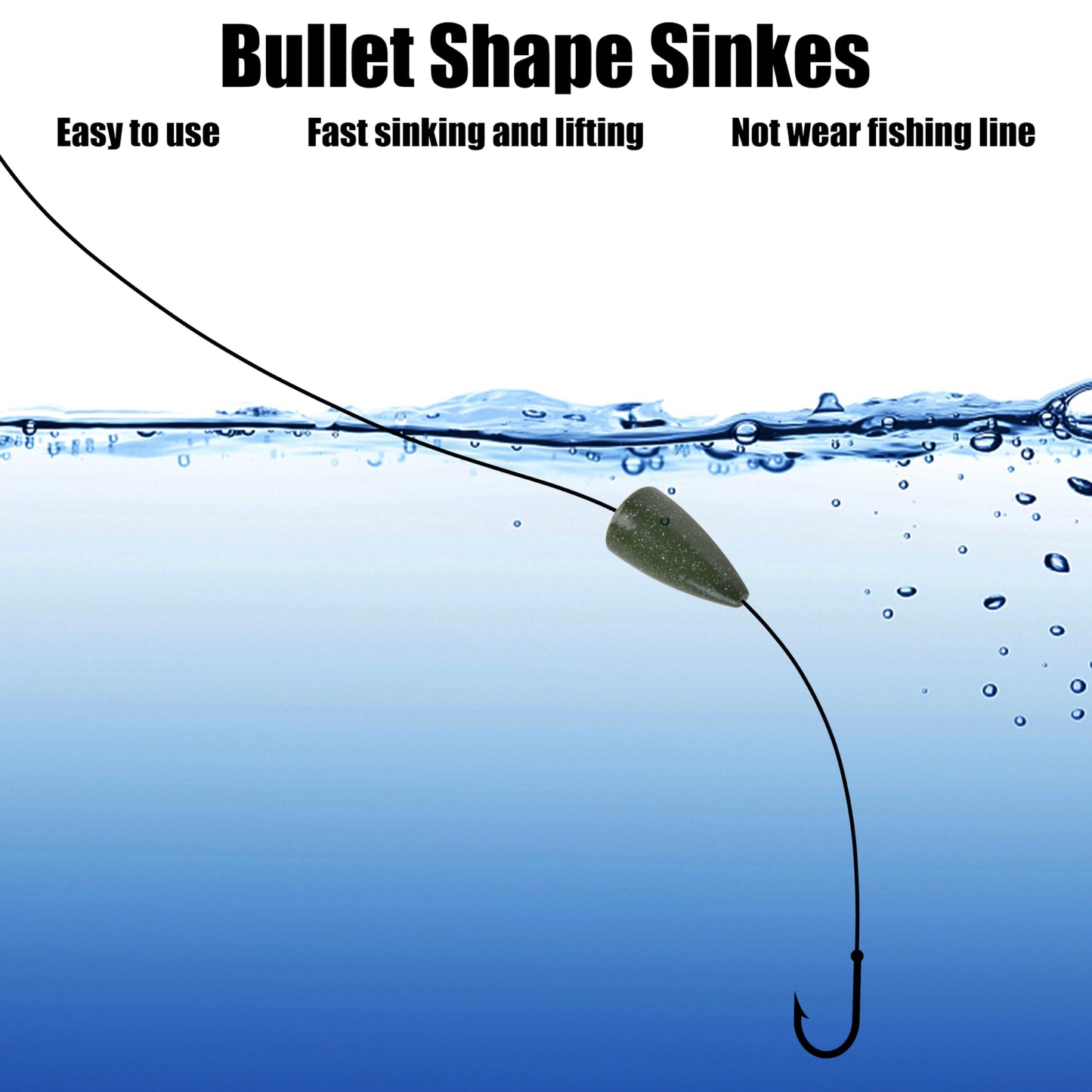 Fishing Weights Sinkers, Bullet Fishing Weights Worm Sinkers Painted Slip Sinkers for Bass Fishing Texas Rigs Carolina Rigs Saltwater Freshwater Fishing Tackle