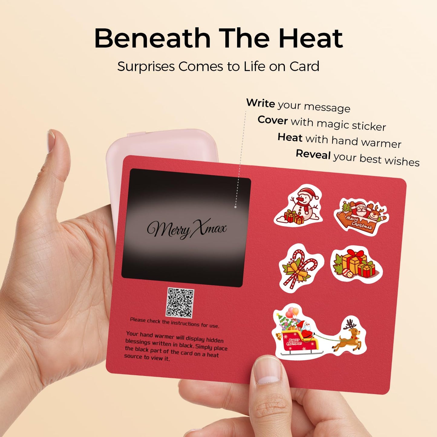 Hand Warmers Rechargeable, 3 Heat Levels (104–131°F) with AI Temp & Battery Display, Pocket Electric Hand Warmers, Fast Heating, Fits in Gloves, Gifts for Women & Men