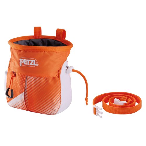 SAKAPOCHE Ergonomic Chalk Bag with Pocket and Belt, Orange/White
