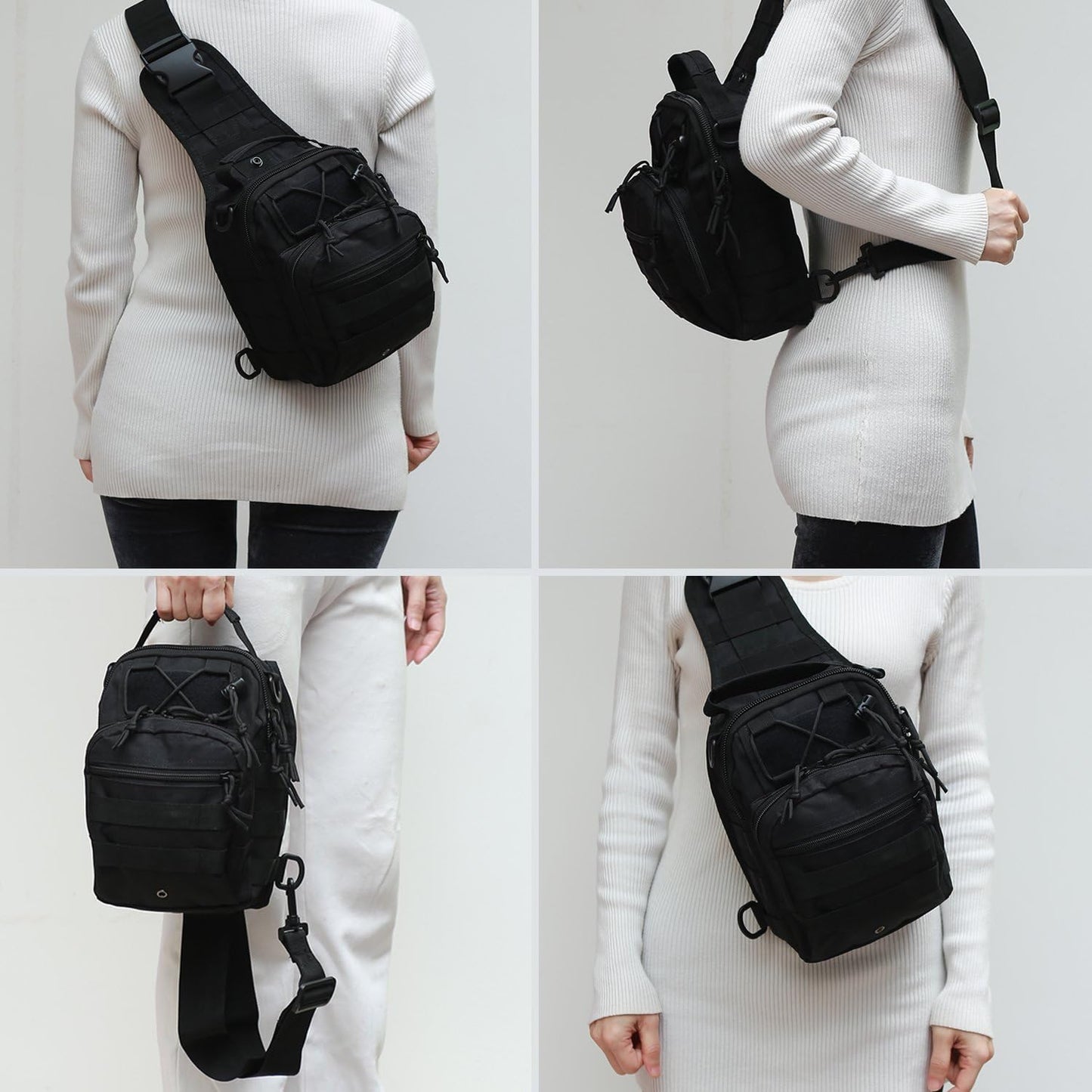 Tactical Shoulder Bag,1000D Outdoor Military Sling Daypack Backpack