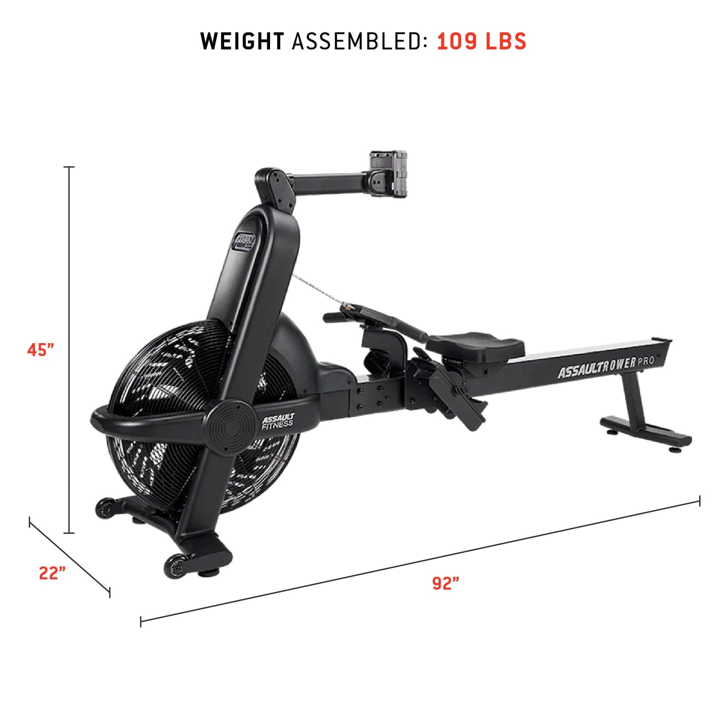 AssaultRower Pro - Rower Workout Machine for HIIT, Cardio, and Endurance Training - Motorless.