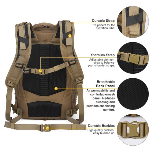 Mardingtop 30L Molle Military Backpack, Tactical Backpack for Men, Cordura Backpack for Hiking,Camping,Trekking