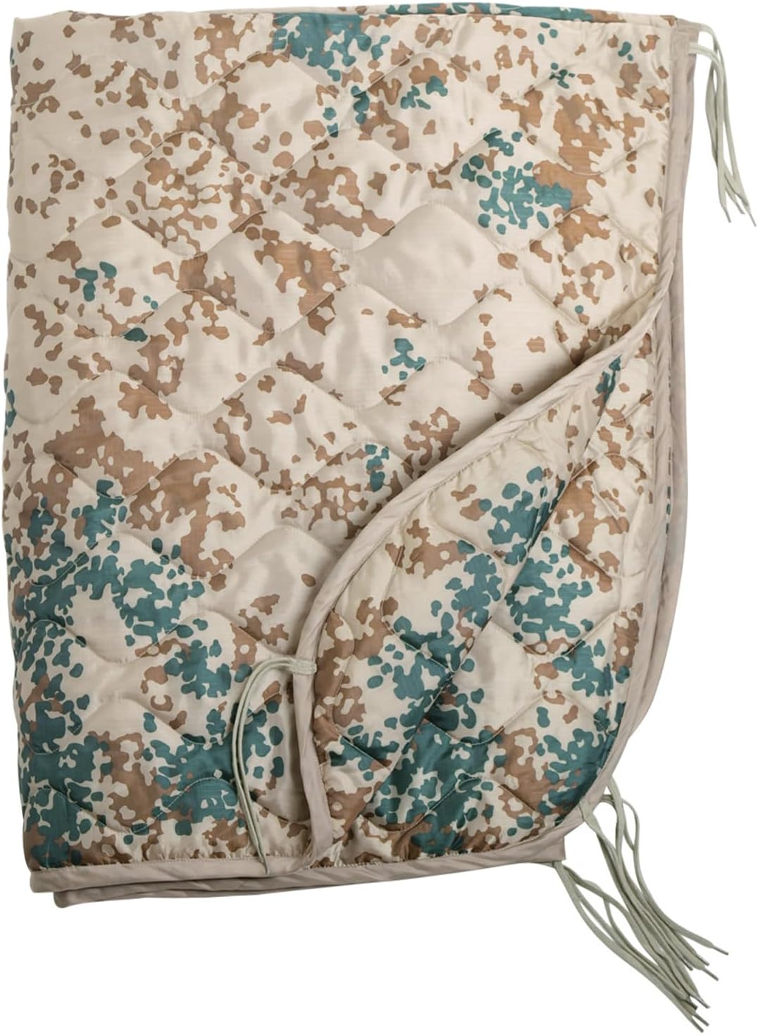 Mil-Tec Ripstop Poncho Liner - Lightweight Portable Durable Polyester Versatile Poncho Liner - Can be Used as Comforter, Blanket, Ground Mat, Sleeping Bag - Carry Bag Included - Flecktarn