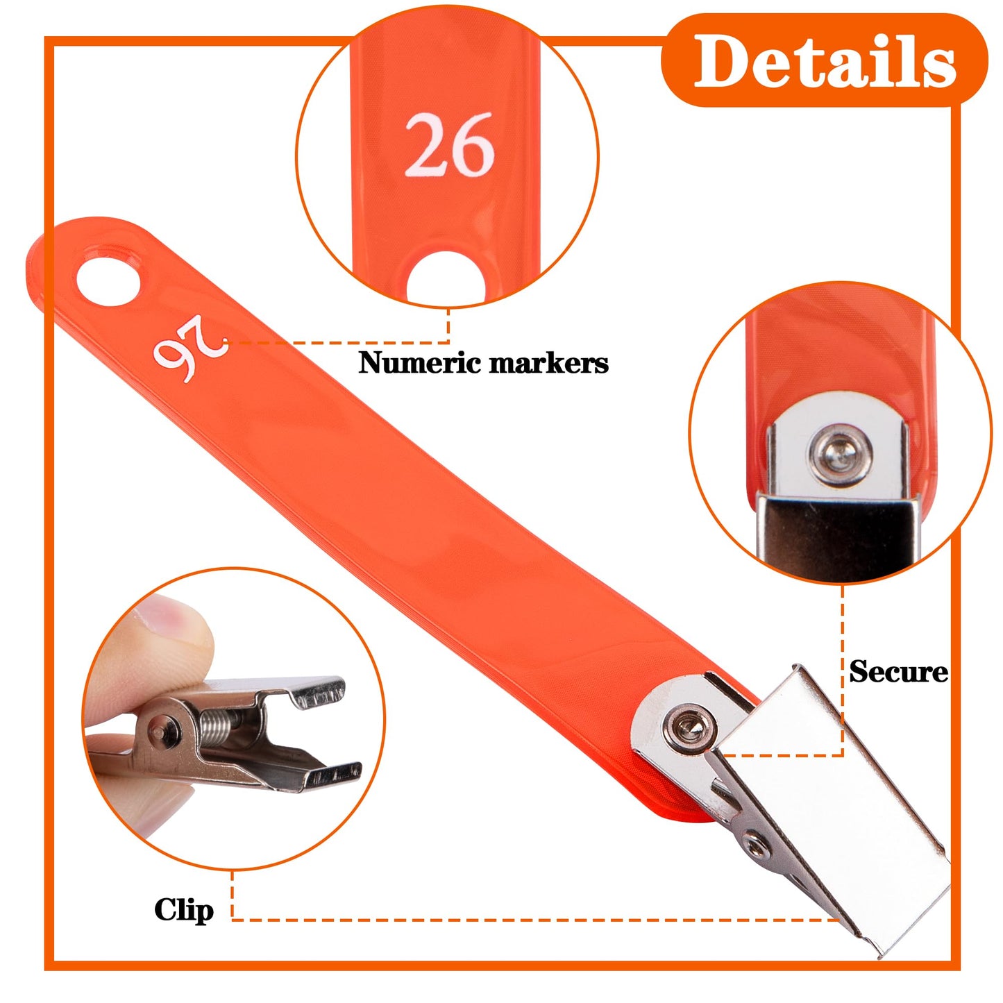 Adnee 48 Pcs Reflective Hunting Trail Markers with Clips for Night-n-Day - High-Visibility Trail Markers for Tree-Stand Hunting Hiking Outdoor