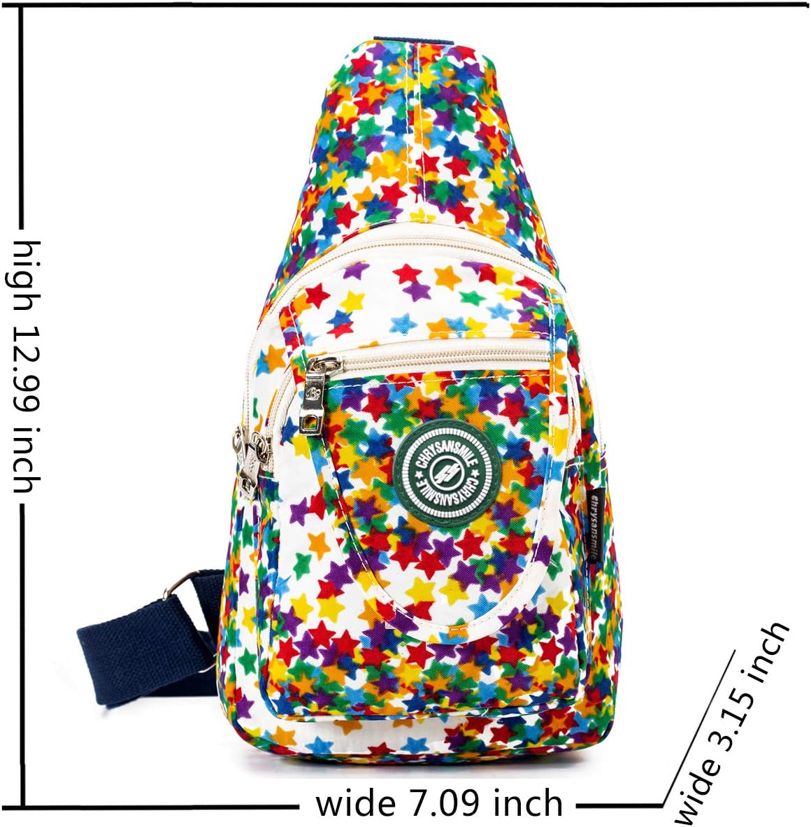 Chrysansmile Sling Bag for Women Men Nylon Crossbody Bags Fanny Packs Flower Print Small Backpack for Travel Hiking