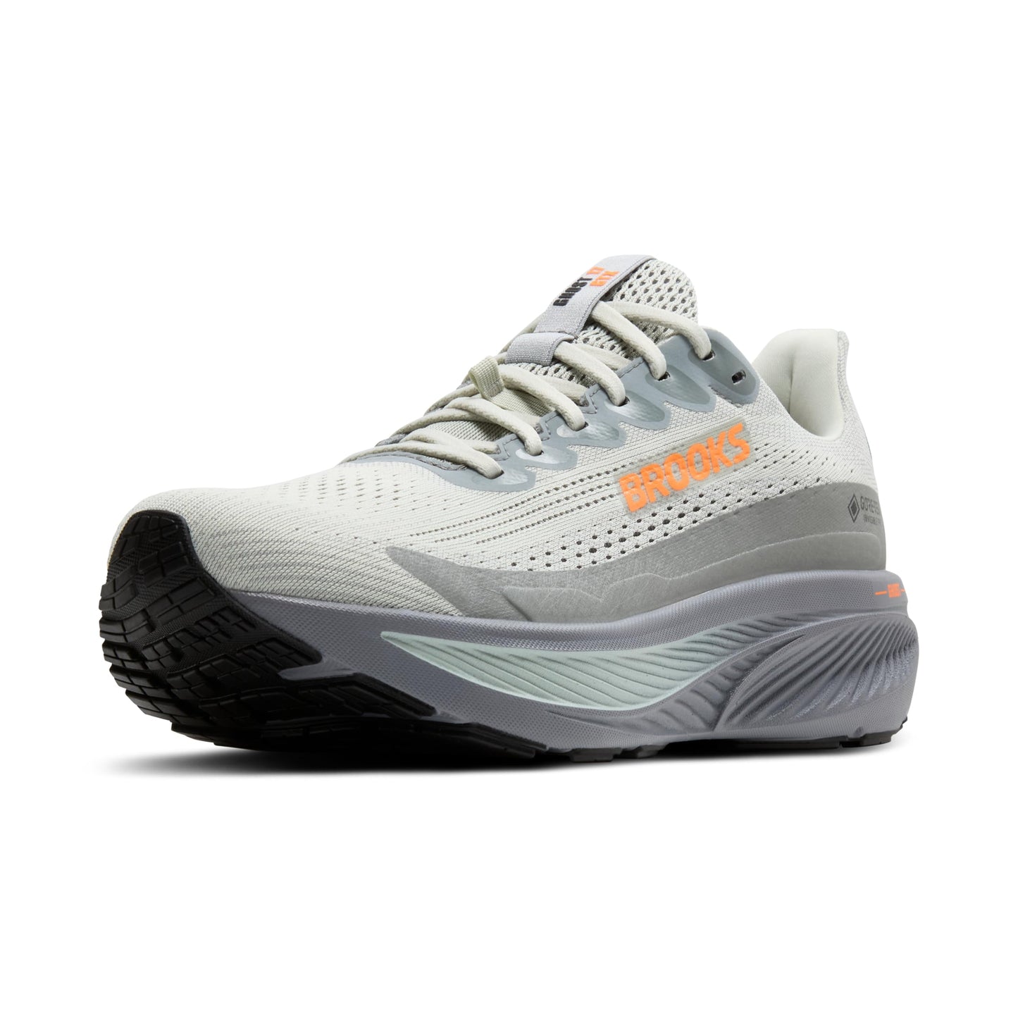 Brooks Men’s Ghost 17 GTX Waterproof Supportive Running & Walking Shoe - Smoke/Primer Grey/Orange - 12 Medium