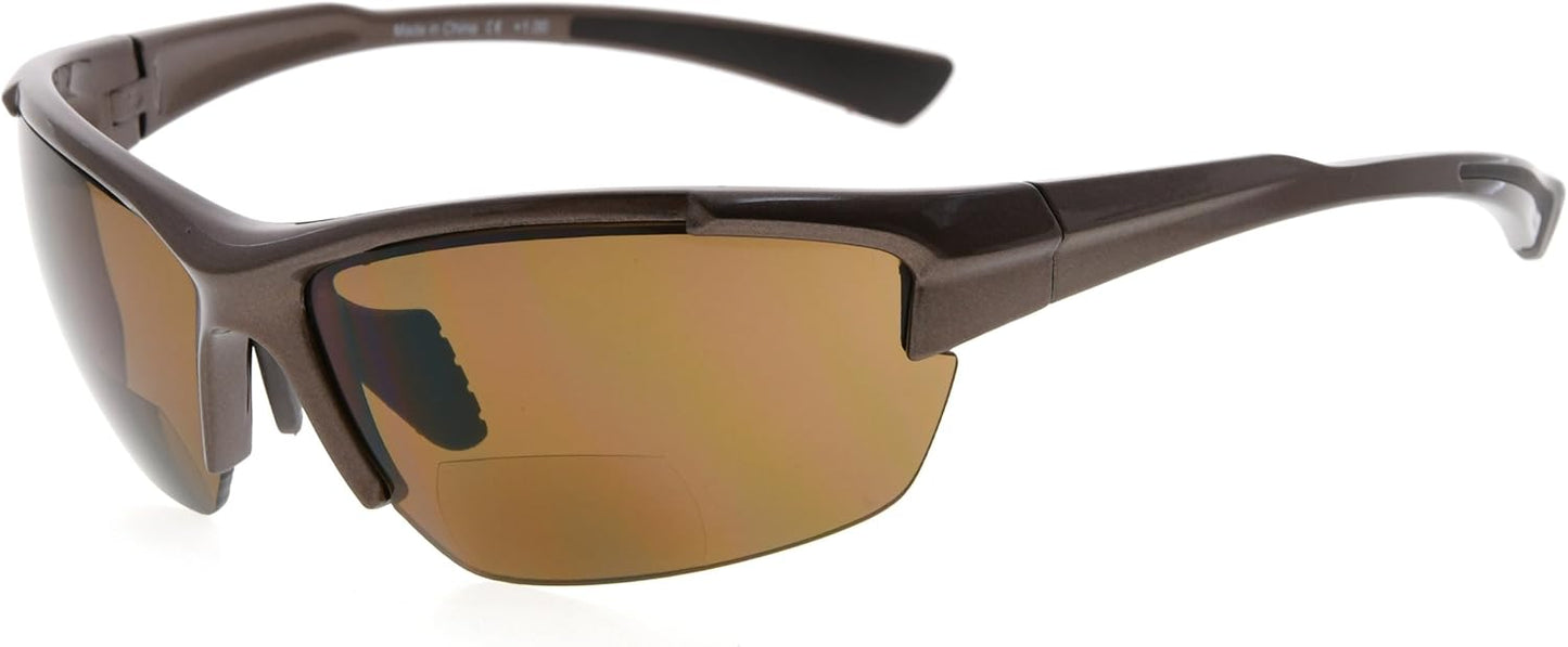 Eyekepper TR90 Frame Bifocal Sports Sunglasses Baseball Running Fishing Driving Golf Softball Hiking Sunshine Readers