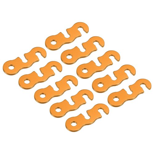 MECCANIXITY Aluminum Alloy Guyline Cord Adjusters Tent Tensioners Rope Adjusters 1.7 x 0.6 Inch Durable Portable for Camping Hiking Backpacking Outdoor Activity Orange, Pack of 10
