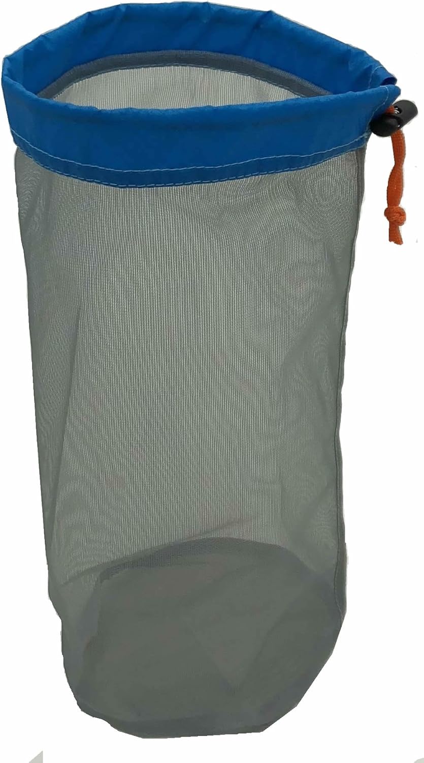 Alemon Lightweight See-through Mesh Stuff Sack Ditty Bags, Nylon Drawstring Storage Pouch Bags for Camping Travel Hiking, Set of 3