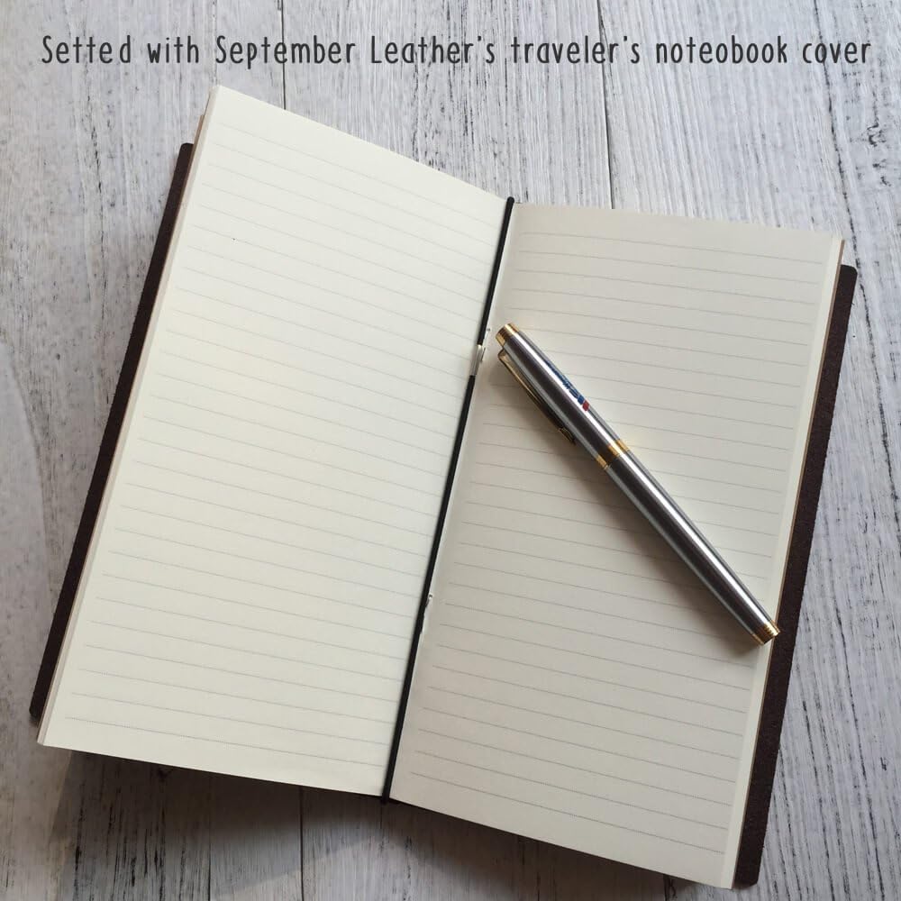 Travelers Notebook Inserts - Lined Refills for Standard Size Travelers Notebook, Set of 3, Total 192 Pages, 8.25 x 4.25 Inches