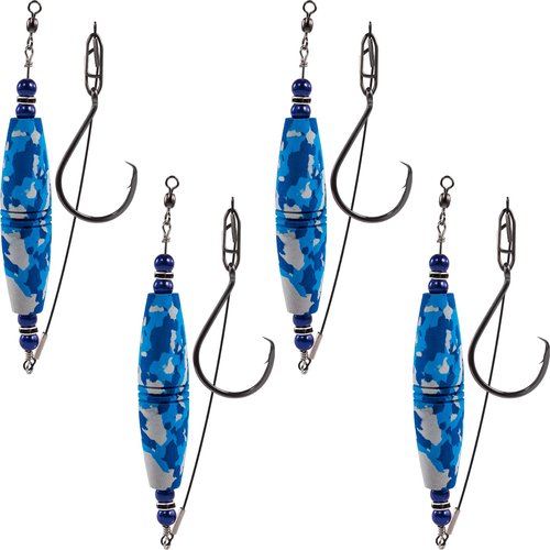 Catfish Float Rigs Fishing Bobbers Popping Cork Tackle Catfishing Equipment Combo for Bank River Lake EVA Peg Artificial High Buoyancy Body Circle Hooks Weight (Pack of 4, 3")