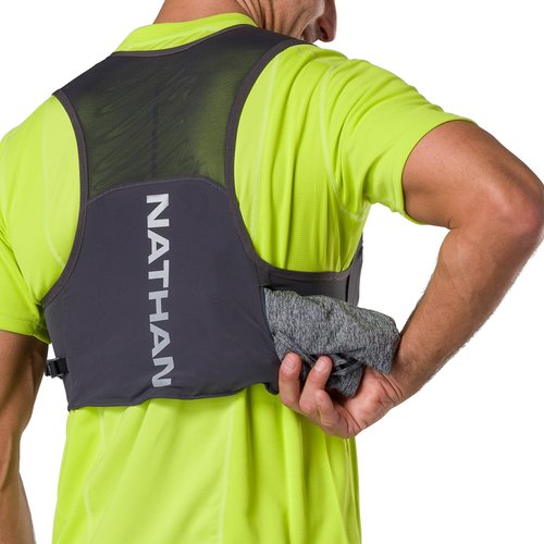 Nathan Hydration Vest for Running - Ultra-Lightweight, Compression-Fitted Running Vest for Men & Women with Power Mesh - Includes 14oz Hydrapak Soft Flask - Pinnacle Featherlite, S-M