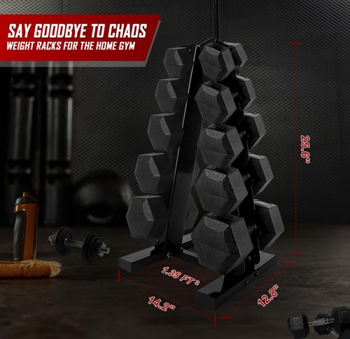 Dumbbell Rack Stand, A-Frame Weight Stand for Dumbbells - Weight Rack for Home Gym (480 LBS Weight Capacity)