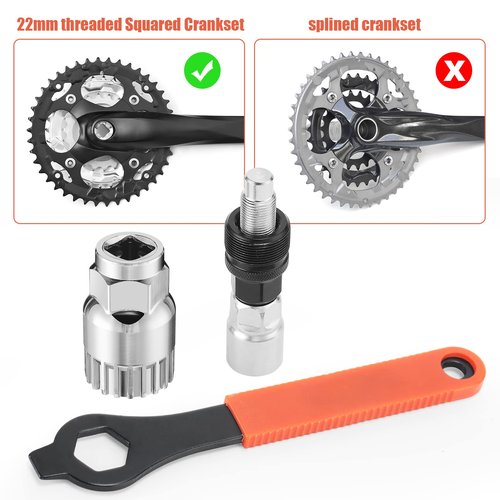 Chumia 4 Pcs Bike Crank Removal Tool Including 1 Pc Bike Crank Extractor 1 Pc Bottom Bracket Remover 1 Pc 16mm Spanner 1 Pc Crank Arm Left Bike Repair Tool Kit for MTB Mountain Bike Road Bike