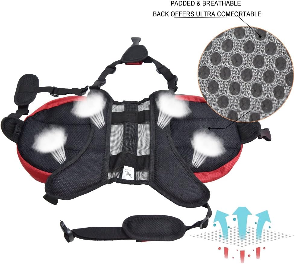 Polyester Dog Saddlebags Pack Hound Travel Camping Hiking Backpack Saddle Bag for Small Medium Large Dogs (Orange,M)