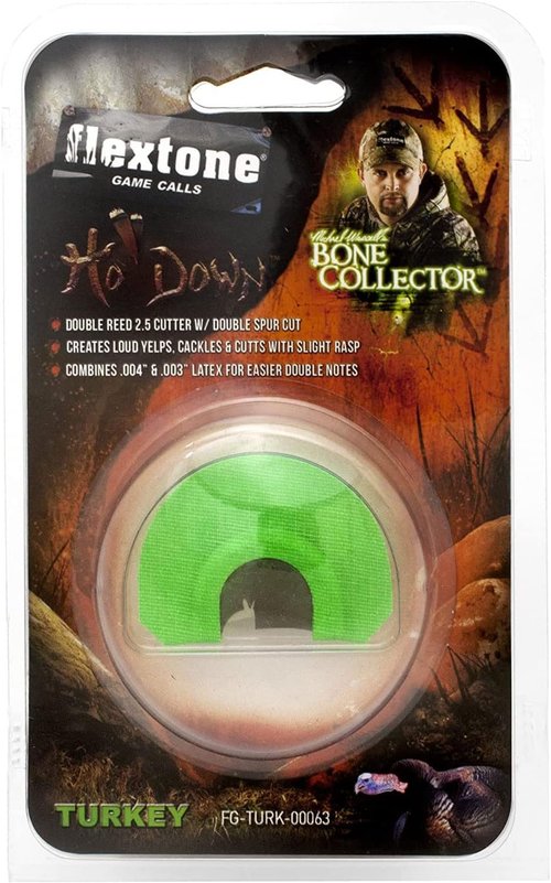 Flextone Hunting Realistic Turkey Sounds Easy-to-Use Bone Collector Ho' Down Diaphragm Mouth Turkey Call