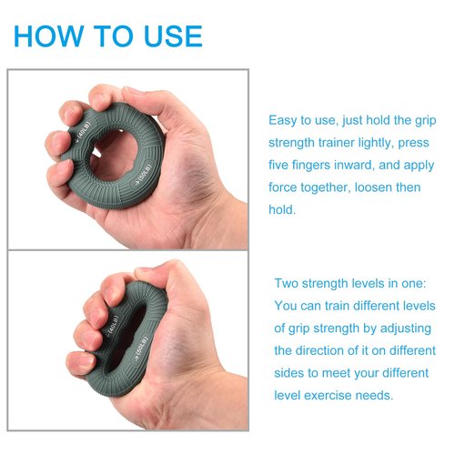uxcell Hand Grip Strengtheners, 40-50/50-60/70-80Lb Silicone Grip Strength Training for Rock Climbing, 1 Set